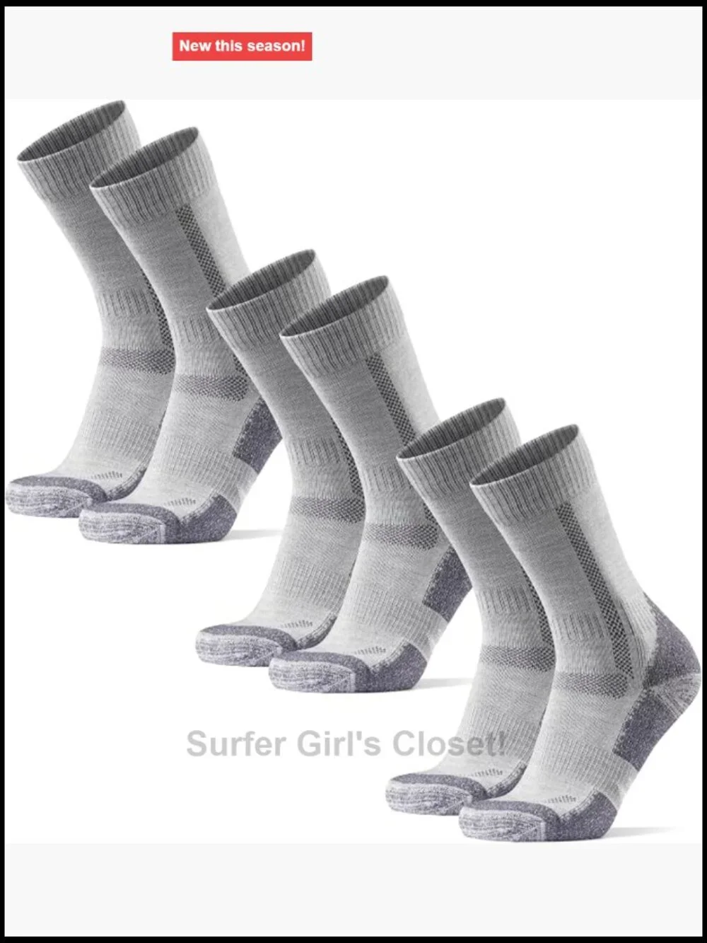 Merino Wool Hiking Socks for Men & Women, Breathable Anti-Blister 3-Pack